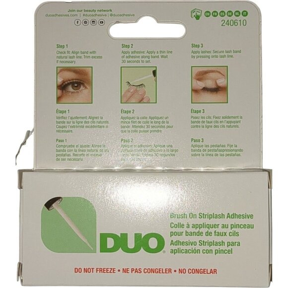 2-Duo Brush On Striplash Adhesive Vitamins White Tone Glue 240610 Hypoallergenic - Picture 3 of 3
